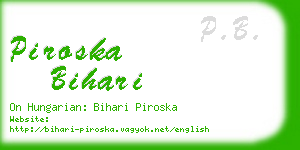 piroska bihari business card